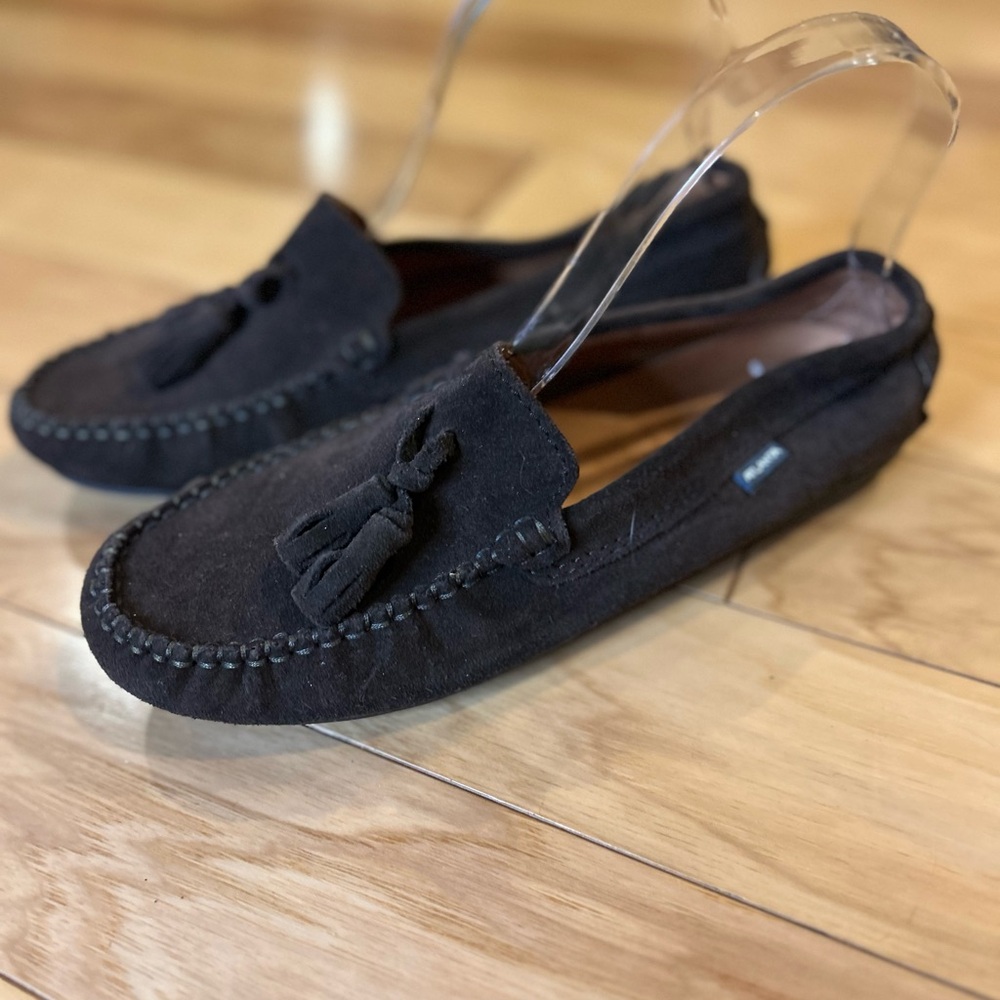 Atlanta Mocasin Women’s Brown Suede Leather Driving Loafers w Tassels - Picture 2 of 13